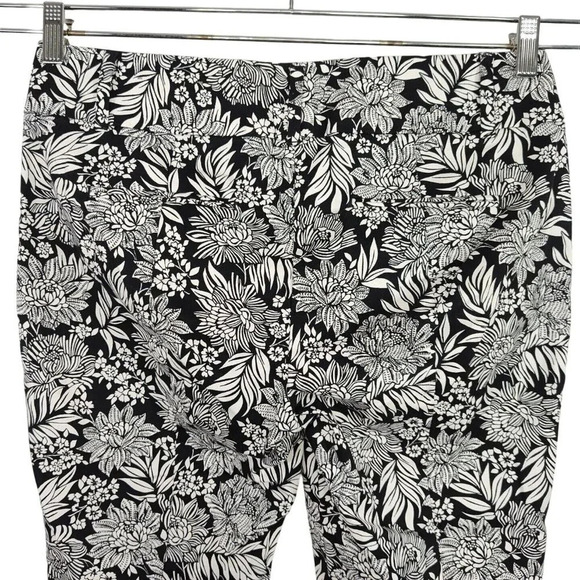 Ann Taylor Cropped Pants Capri Women Petite Size 10P Black White Straight Leg - Picture 4 of 6